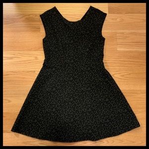 BOGO FREE Loft Black Leopard Print Fit And Flare Dress